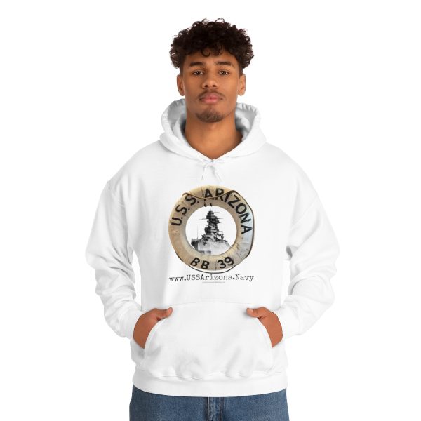 U.S.S. Arizona Life Ring Unisex Heavy Blend™ Hooded Sweatshirt - Image 4