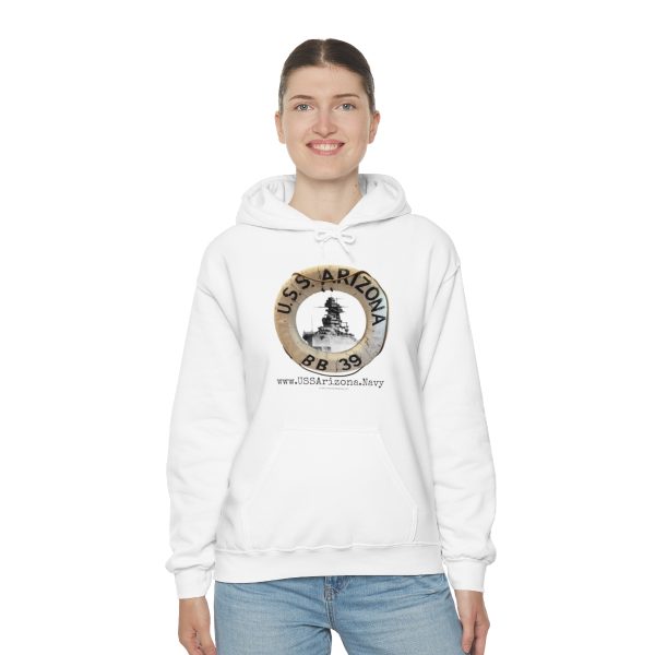 U.S.S. Arizona Life Ring Unisex Heavy Blend™ Hooded Sweatshirt - Image 5