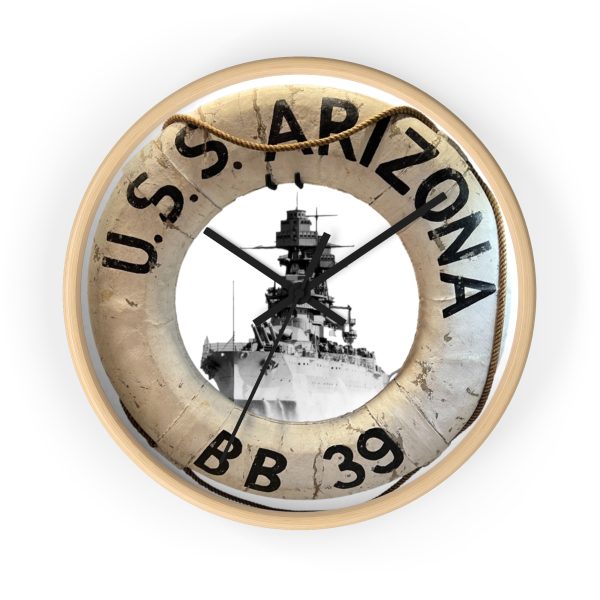 U.S.S. Arizona Life Ring 10" Wall Clock