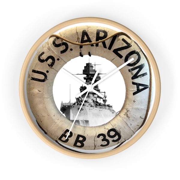 U.S.S. Arizona Life Ring 10" Wall Clock - Image 4