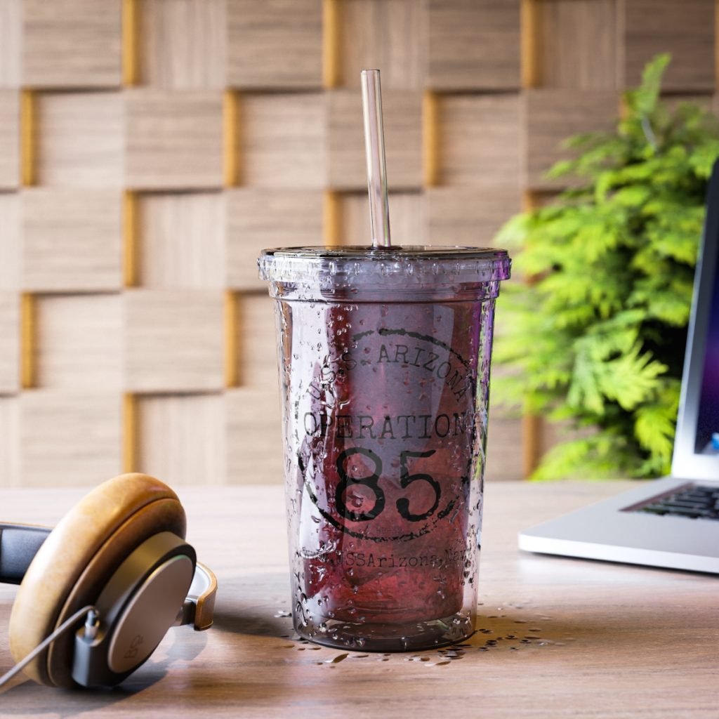 Operation 85 Patriotic Acrylic Tumbler: 16oz Insulated Straw Cup