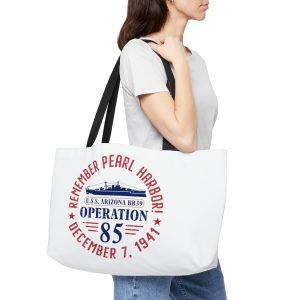 USS Arizona Tote Bag: Remember Pearl Harbor Weekender Travel Case