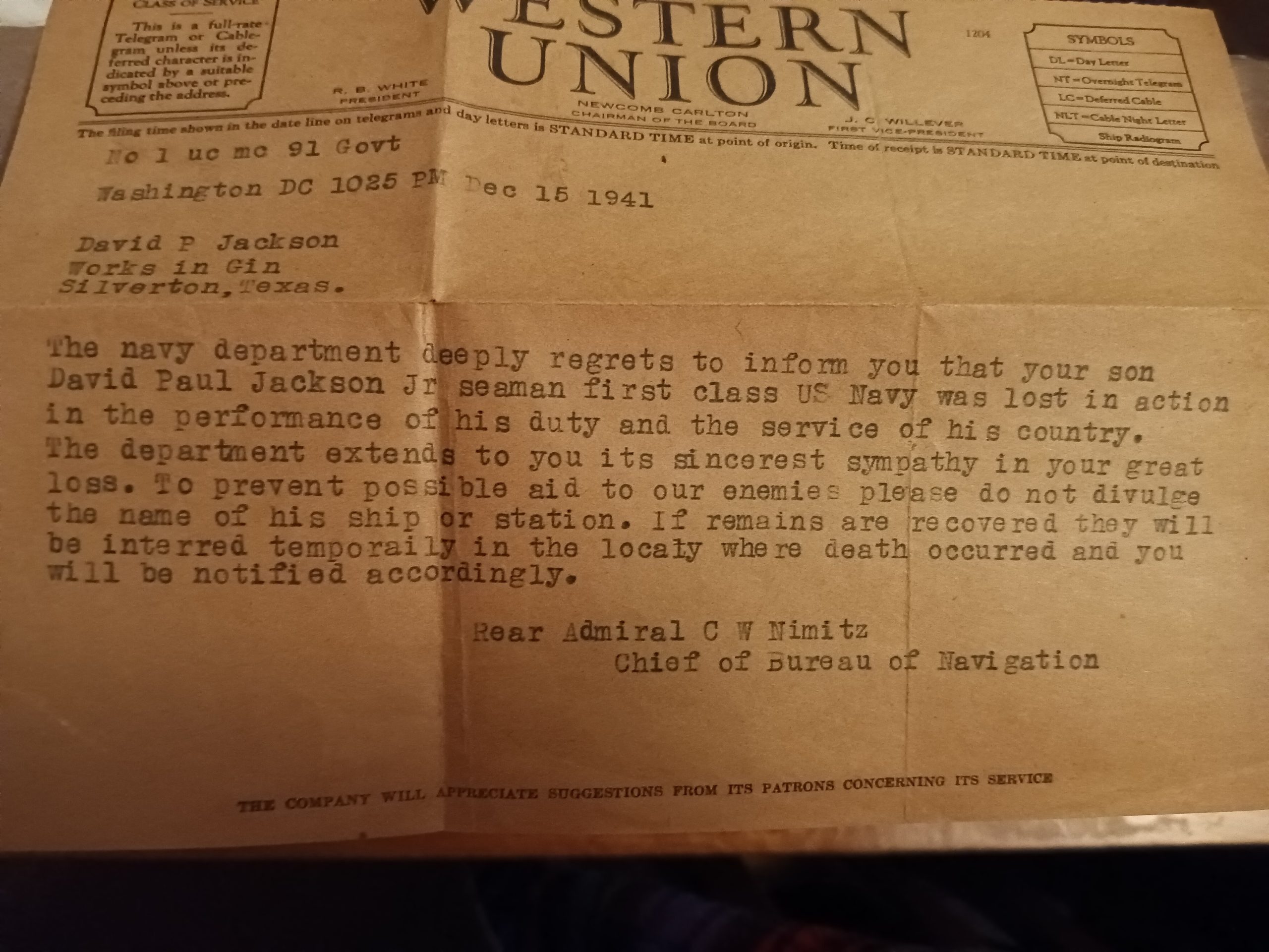 western union telegram