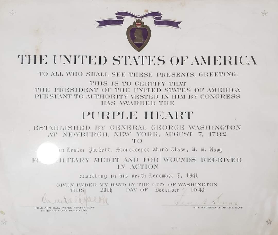 Edwin Puckett Purple Heart