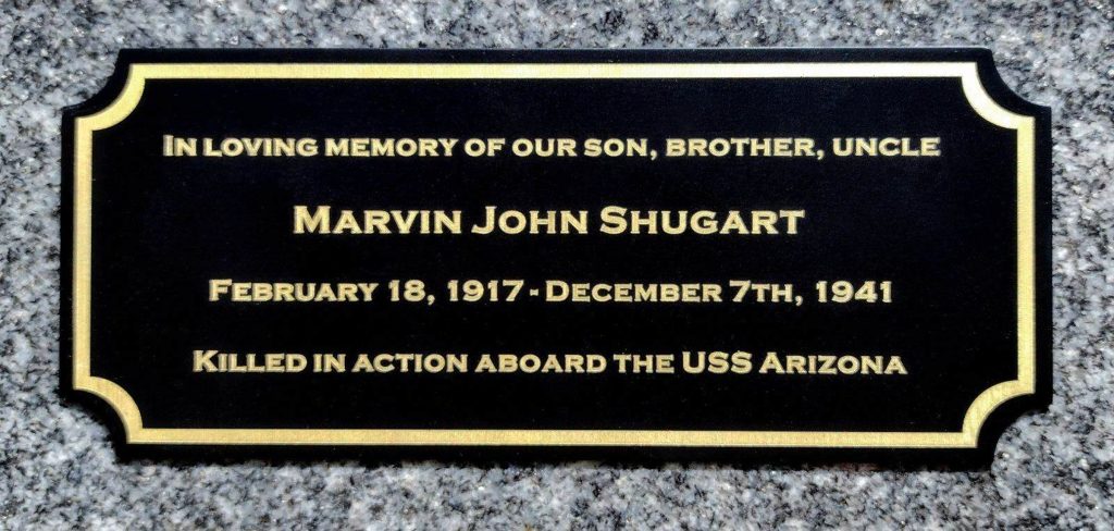 Marvin Shugart Plaque