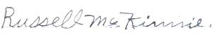 Russell McKinnie USS Arizona signature