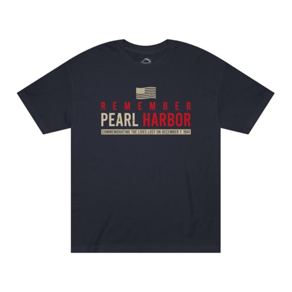 "Remember Pearl Harbor" - Patriotic Flag Front Logo Unisex Classic Tee - Image 5
