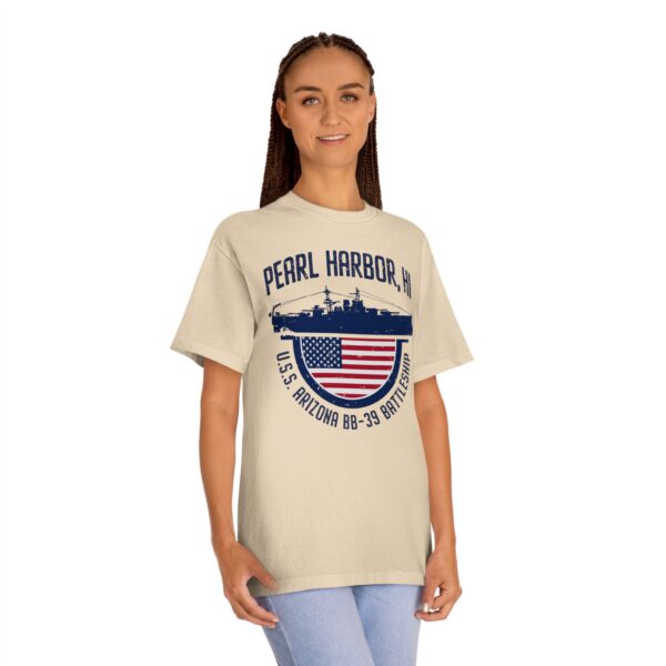 Pearl Harbor USS Arizona BB-39 Patriotic Half Circle Flag Unisex Classic Tee - Image 14