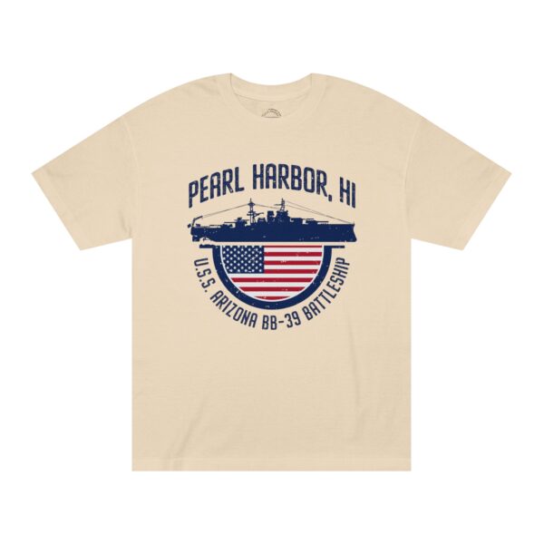 Pearl Harbor USS Arizona BB-39 Patriotic Half Circle Flag Unisex Classic Tee - Image 5