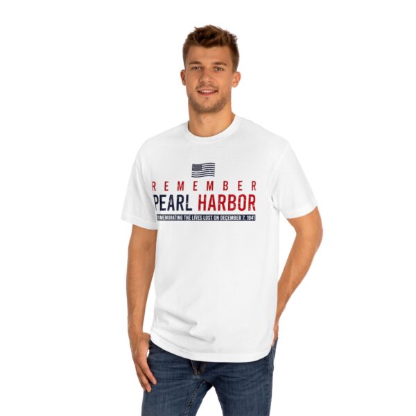"Remember Pearl Harbor" - Patriotic Flag Front Logo Unisex Classic Tee - Image 7