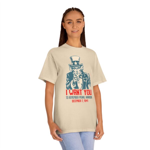 I WANT YOU to Remember Pearl Harbor Uncle Sam Unisex Classic Tee - Front Design - Image 14