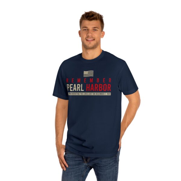 "Remember Pearl Harbor" - Patriotic Flag Front Logo Unisex Classic Tee - Image 13