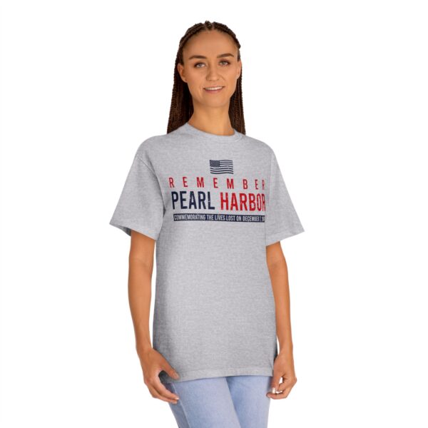 "Remember Pearl Harbor" - Patriotic Flag Front Logo Unisex Classic Tee - Image 8