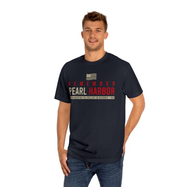 "Remember Pearl Harbor" - Patriotic Flag Front Logo Unisex Classic Tee - Image 15