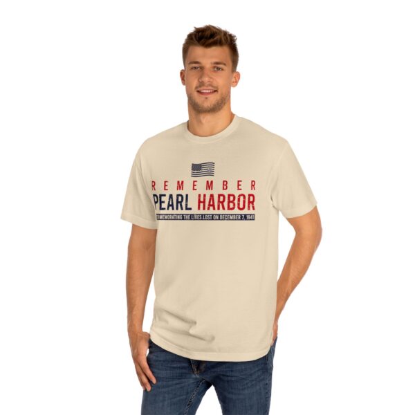 "Remember Pearl Harbor" - Patriotic Flag Front Logo Unisex Classic Tee - Image 11