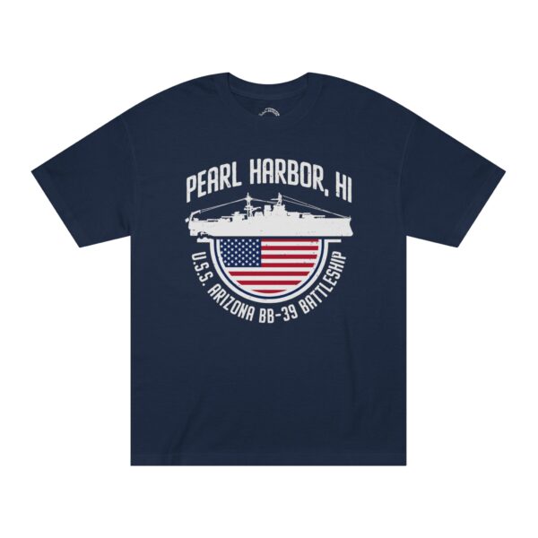 Pearl Harbor USS Arizona BB-39 Patriotic Half Circle Flag Unisex Classic Tee