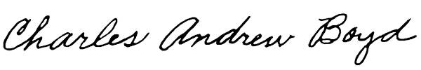 Charles Andrew Boyd signature USS Arizona