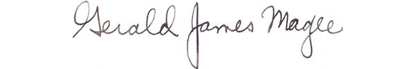 Gerald James Magee signature USS Arizona