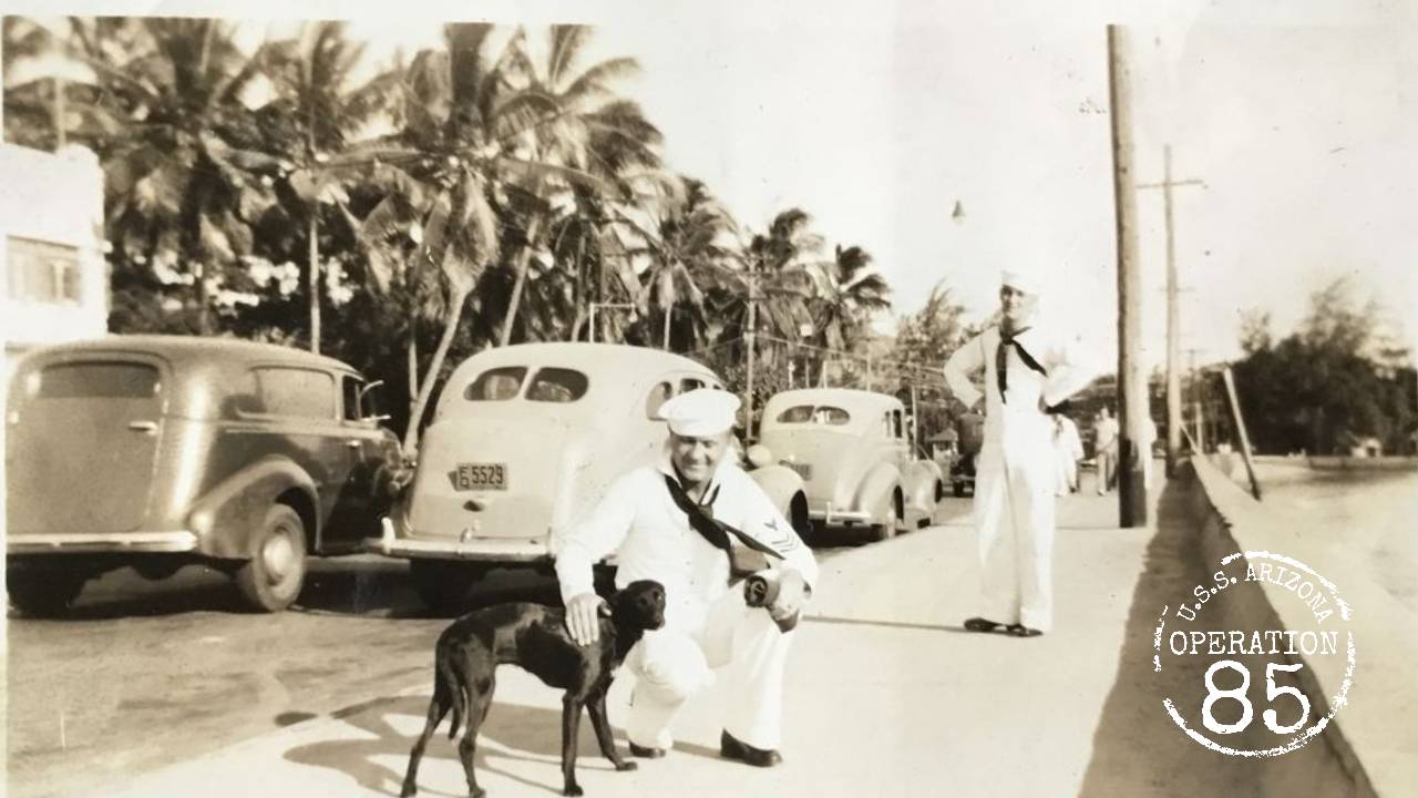WO Paxton Carter with dog and Gerald Magee