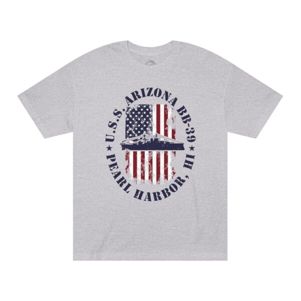 USS Arizona BB-39 American Flag Oval Design w/ Pearl Harbor, Hi - Image 2