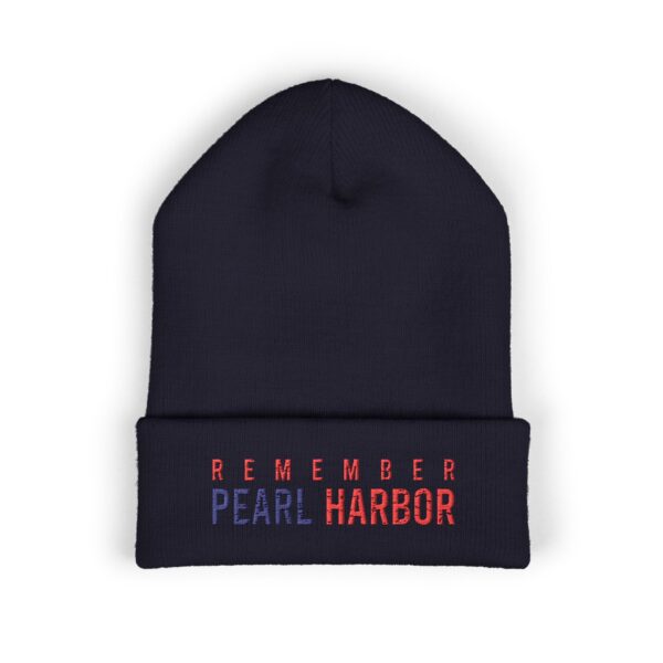 Classic Cuffed Beanie - Remember Pearl Harbor, Winter Beanie, Embroidered Hat, Patriotic Apparel, Gift for Veterans, Casual Headwear - Image 9
