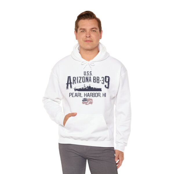 USS Arizona Pearl Harbor Hoodie - Comfy Casual, Military Tribute, Gift for Veterans, Maritime History, Unisex Sweatshirt - Image 4