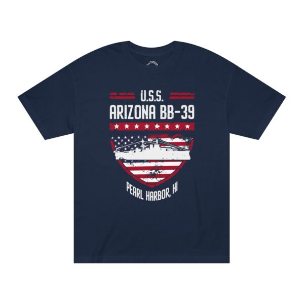 U.S.S. Arizona BB-39 Patriotic Shield Tee – Pearl Harbor, HI - Image 2