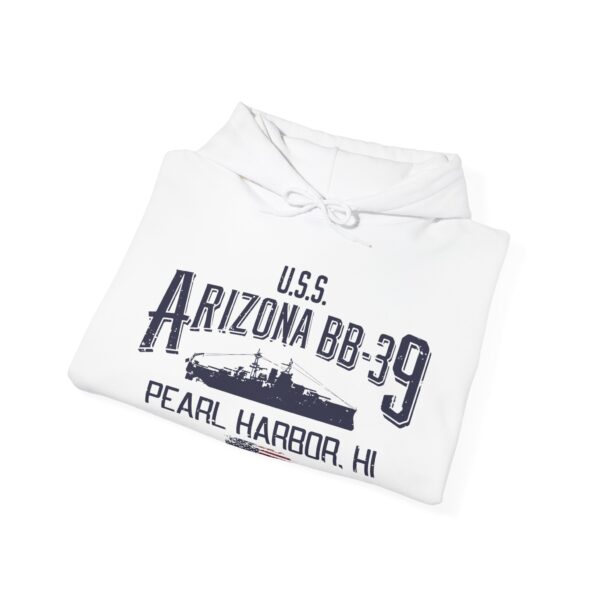 USS Arizona Pearl Harbor Hoodie - Comfy Casual, Military Tribute, Gift for Veterans, Maritime History, Unisex Sweatshirt - Image 2