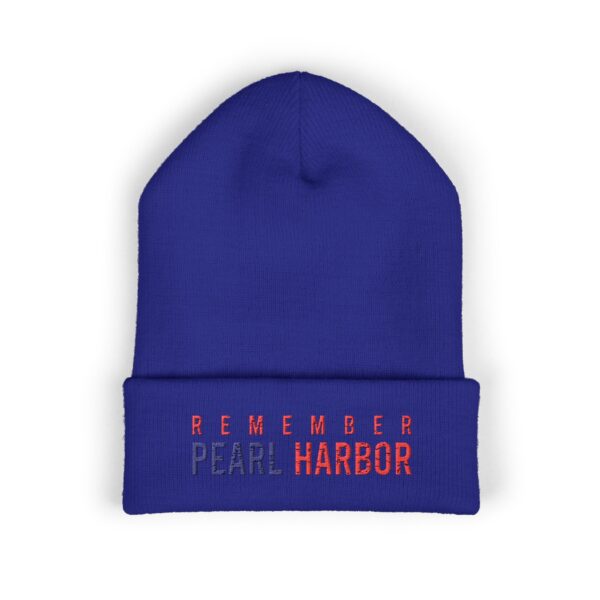 Classic Cuffed Beanie - Remember Pearl Harbor, Winter Beanie, Embroidered Hat, Patriotic Apparel, Gift for Veterans, Casual Headwear - Image 5