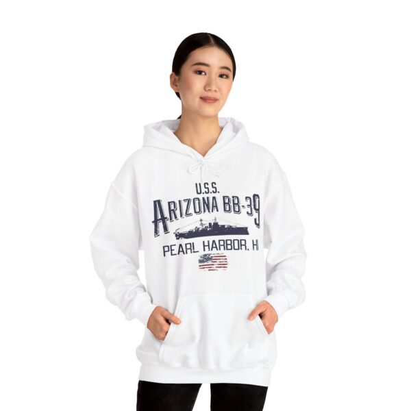 USS Arizona Pearl Harbor Hoodie - Comfy Casual, Military Tribute, Gift for Veterans, Maritime History, Unisex Sweatshirt - Image 3