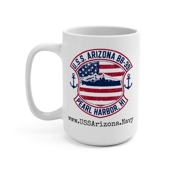 USS Arizona BB-39 White Ceramic Classic Mug 15oz - Image 2