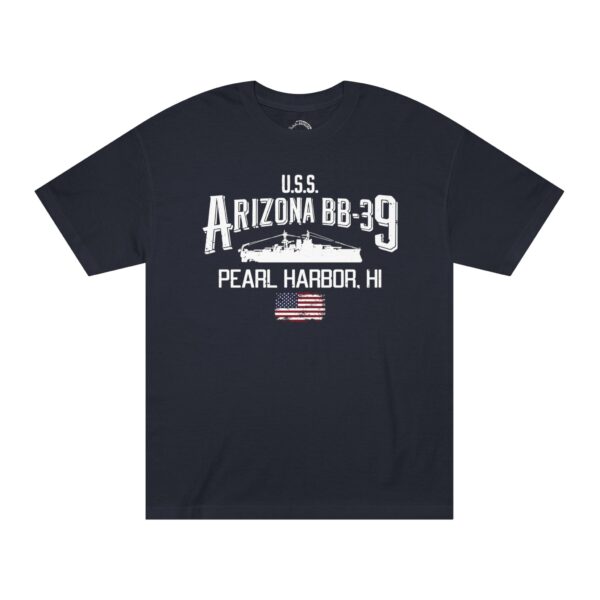 USS Arizona BB-39 Ship tee w/ Pearl Harbor, Hi - Image 2