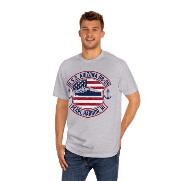 U.S.S. Arizona BB-39 American Shield w/Double Anchor Front Design unisex tee - Image 13