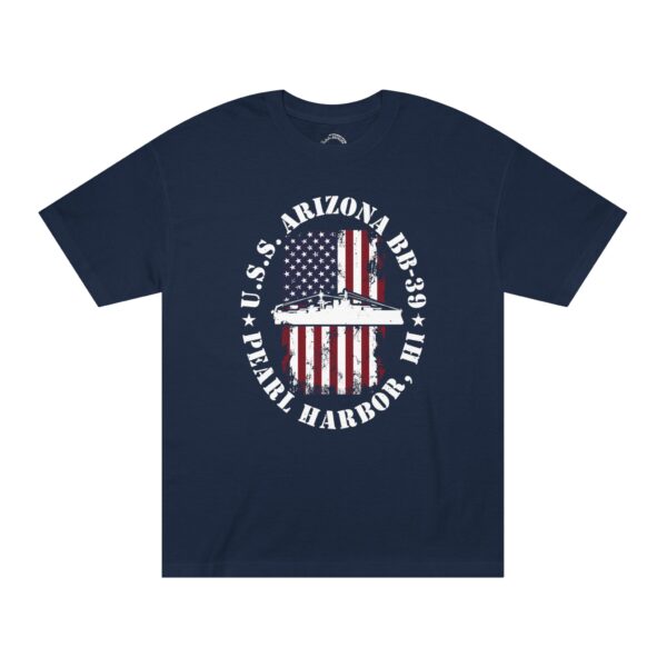 USS Arizona BB-39 American Flag Oval Design w/ Pearl Harbor, Hi - Image 4