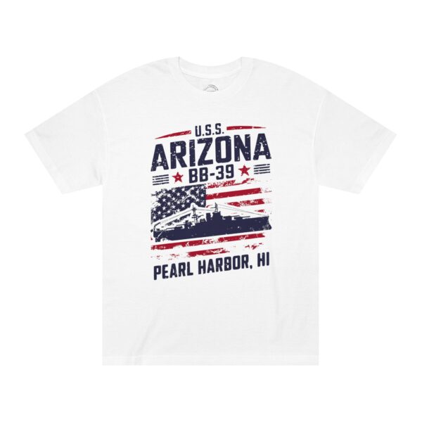 USS Arizona BB-39 Patriotic Flag Tee – Pearl Harbor, HI - Image 2