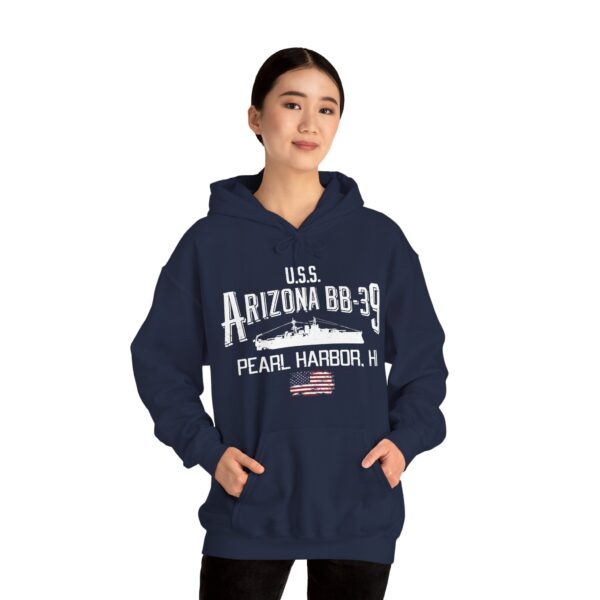 USS Arizona Pearl Harbor Hoodie - Comfy Casual, Military Tribute, Gift for Veterans, Maritime History, Unisex Sweatshirt - Image 37