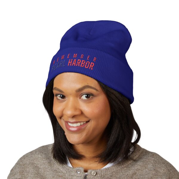 Classic Cuffed Beanie - Remember Pearl Harbor, Winter Beanie, Embroidered Hat, Patriotic Apparel, Gift for Veterans, Casual Headwear - Image 7