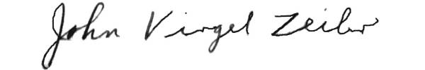 John Virgel Zeiler signature USS Arizona