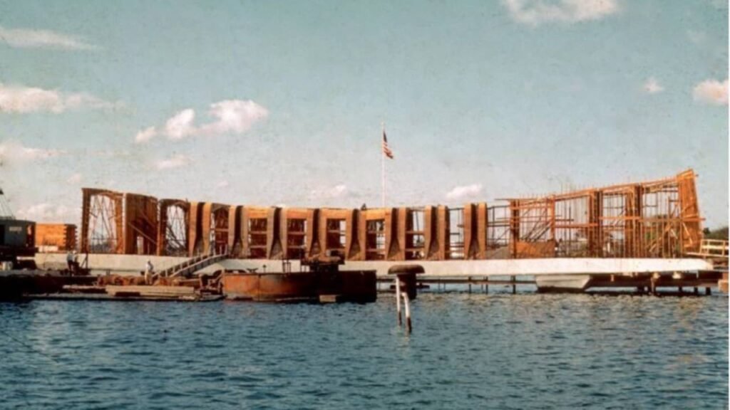 USS Arizona Memorial under construction