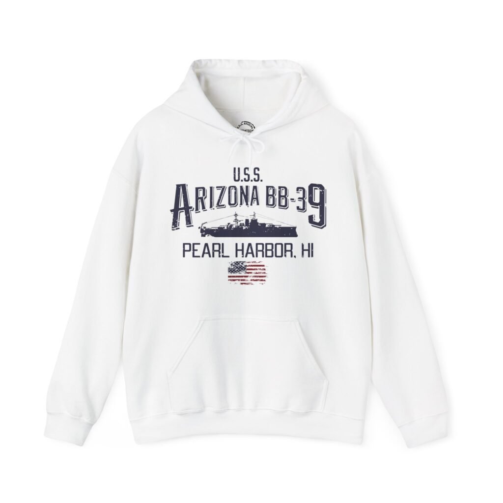 USS Arizona Pearl Harbor Hoodie - Comfy Casual, Military Tribute, Gift for Veterans, Maritime History, Unisex Sweatshirt