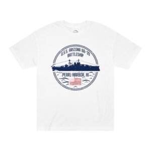 USS Arizona - Circle Patriotic Flag Front Logo Unisex Classic Tee