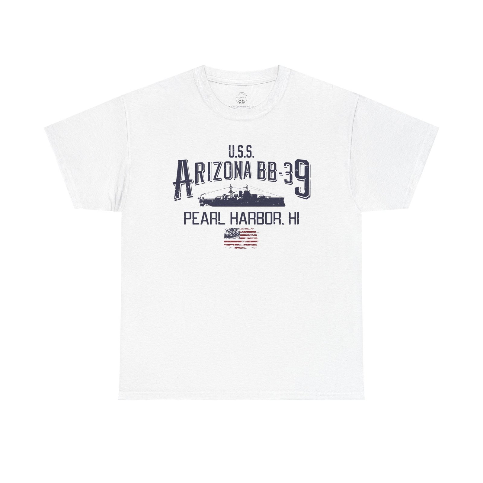 USS Arizona BB-39 Ship Tee w/ Pearl Harbor, HI – Patriotic WWII Tribute Shirt