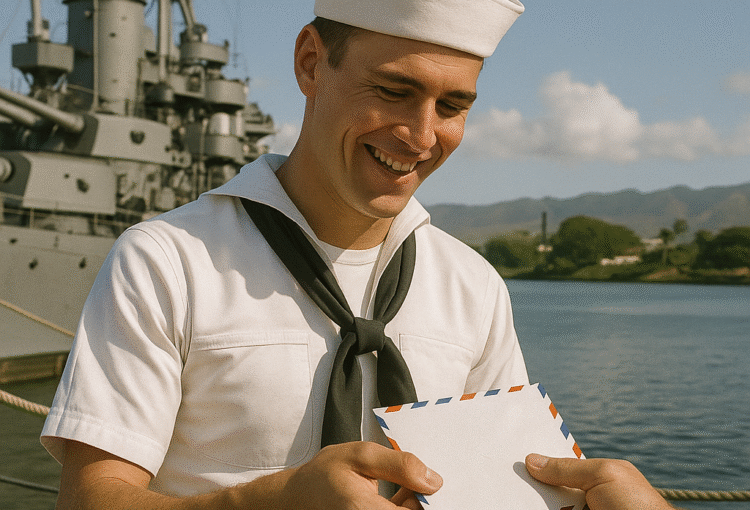 USS arizona sailor receives airmail letter