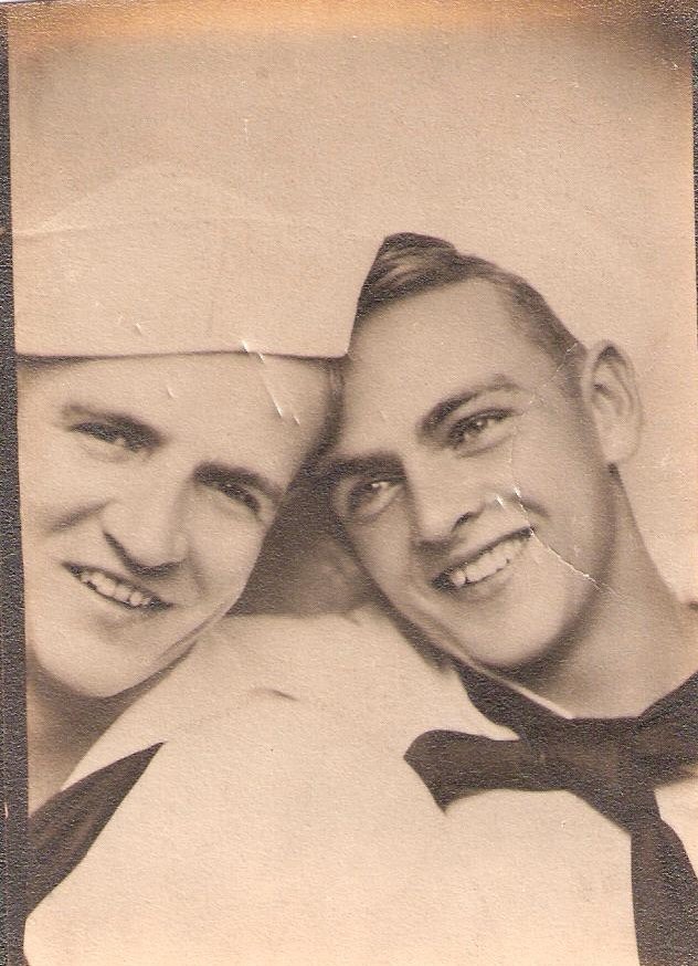 Clayton, Robert Roland, on right. Cousin Gerald on left.