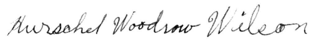 H Woodrow Wilson signature USS Arizona