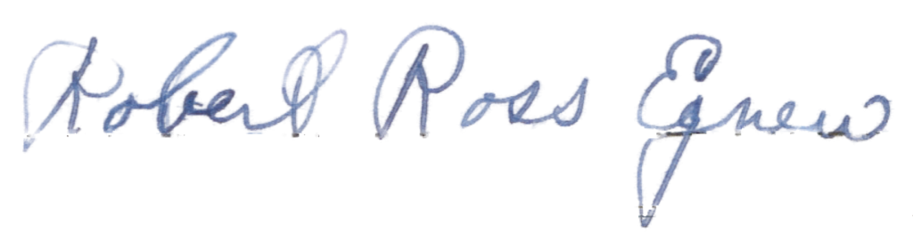 Robert Egnew signature USS Arizona