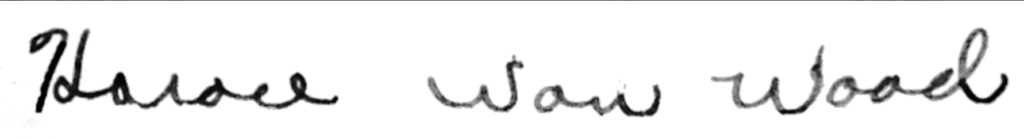 Horace Van Wood signature