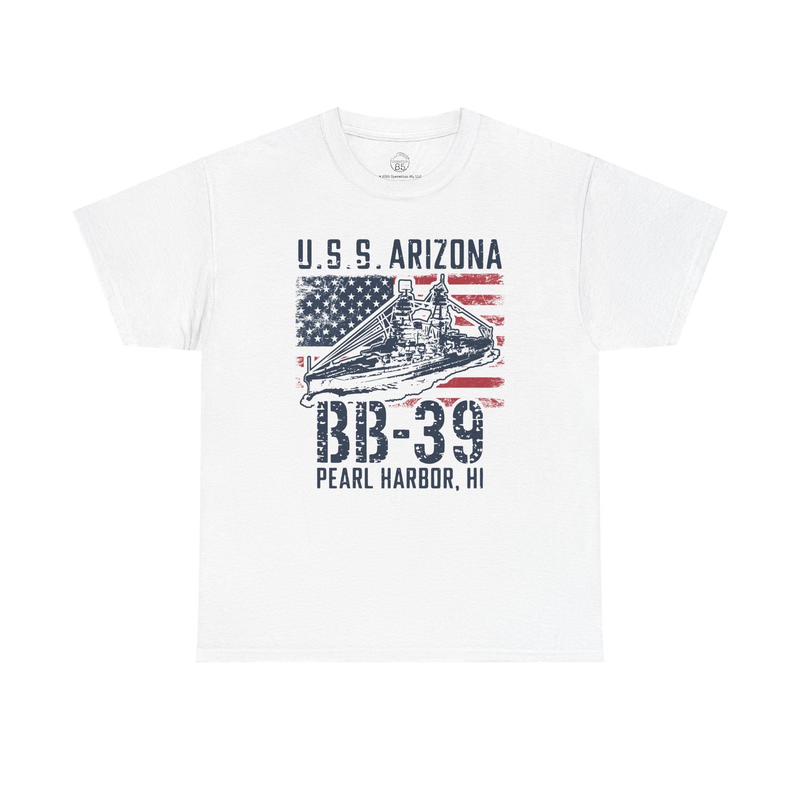 USS Arizona BB-39 Pearl Harbor, HI – T-Shirt – Patriotic WWII Tribute Apparel