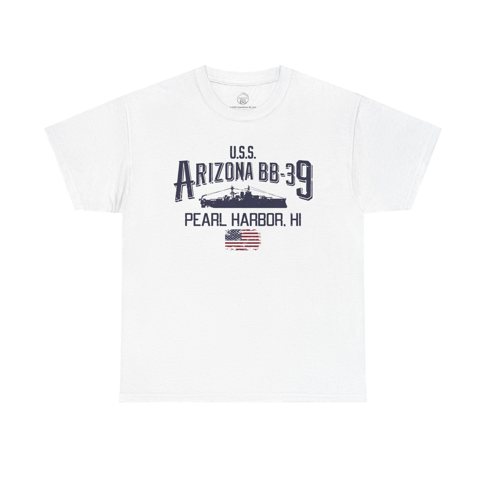 USS Arizona BB-39 Ship Tee w/ Pearl Harbor, HI – Patriotic WWII Tribute Shirt