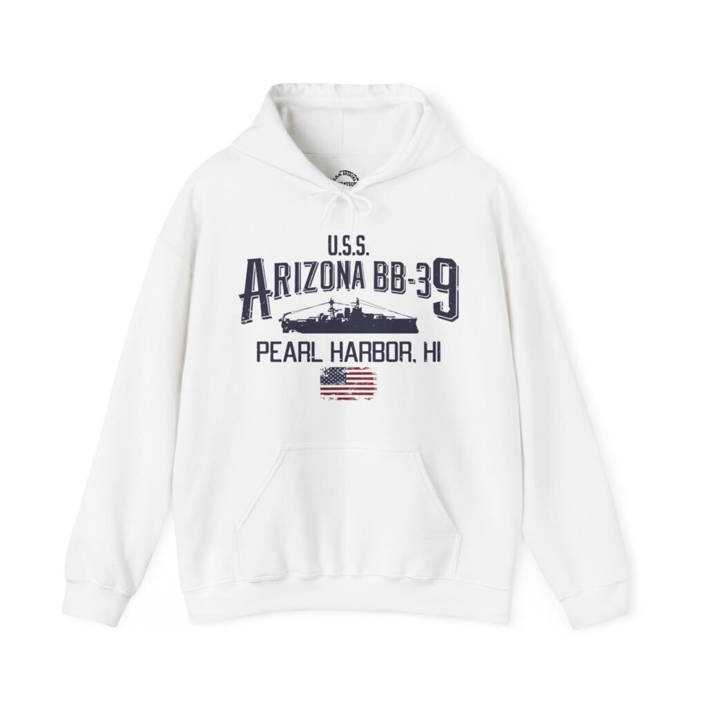 USS Arizona Pearl Harbor Hoodie - Comfy Casual, Military Tribute, Gift for Veterans, Maritime History, Unisex Sweatshirt
